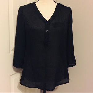 THE LIMITED Semi-Sheer 3/4 Length Sleeve Blouse